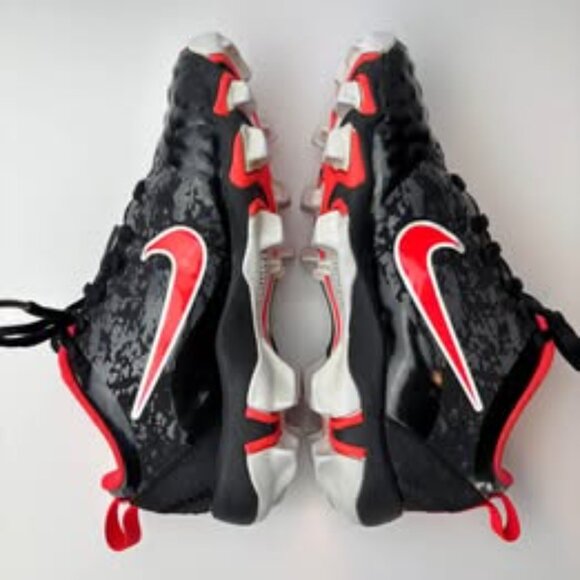 Nike Fastflex Baseball Softball Cleats Youth 13C Black Red Molded AR0996-016 - Picture 6 of 9